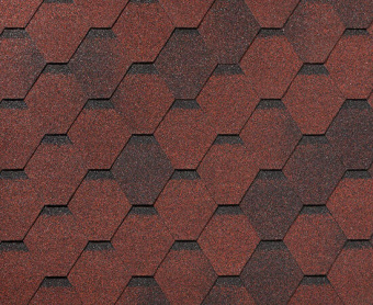 картинка Черепица гибкая RoofShield Фемили Эко Лайт Стандарт красный с оттенением Центр Кровли