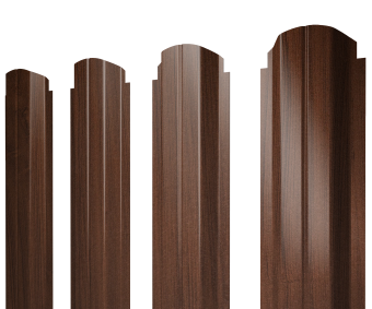 картинка Штакетник П-образный А фигурный 0,45 Print Elite Choco Wood TwinColor Центр Кровли