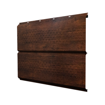 картинка Софит ЭкоБрус new c перфорацией 0,45 Print-Double Premium Cherry Wood Dark F Центр Кровли