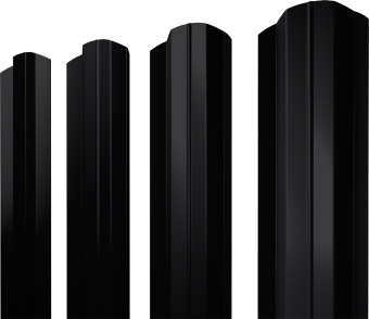 картинка Штакетник М-образный B фигурный Grand Line 0,45 PE RAL 9005 черный Центр Кровли