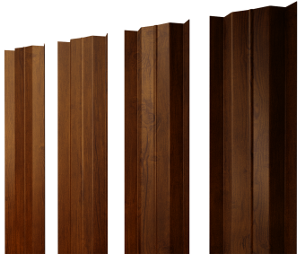 картинка Штакетник М-образный В с прямым резом 0,45 Print-Double Premium Golden Wood Intense F Центр Кровли