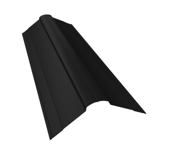 картинка Планка конька фигурного 100x100 0,5 Drap TX RAL 9005 черный (2м) Центр Кровли