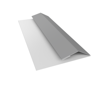 картинка Планка финишная БХ new 0,5 Satin с пленкой RAL 9006 бело-алюминиевый (2м) Центр Кровли