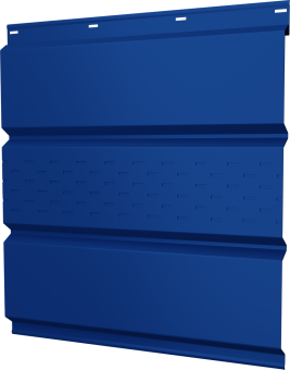 фото Софит металлический Классик Grand Line центральная перфорация 0,4 PE с пленкой RAL 5005 сигнальный синий Центр Кровли картинка Софит металлический Классик Grand Line центральная перфорация 0,4 PE с пленкой RAL 5005 сигнальный синий Центр Кровли