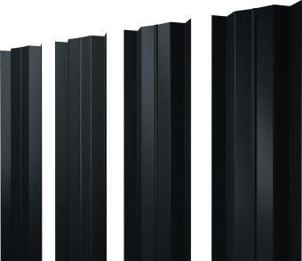 фото Штакетник М-образный B с прямым резом Grand Line 0,45 PE RAL 7016 антрацитово-серый Центр Кровли картинка Штакетник М-образный B с прямым резом Grand Line 0,45 PE RAL 7016 антрацитово-серый Центр Кровли