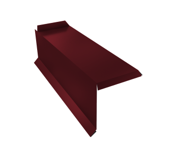 картинка Планка торцевая сегментная 30мм Левая 0,5 Satin с пленкой RAL 3005 красное вино Центр Кровли