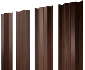 картинка Штакетник М-образный В с прямым резом 0,45 Print Elite Choco Wood TwinColor Центр Кровли