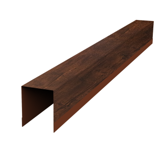 картинка Планка опорная составная внутренняя для забора жалюзи Palermo 0,45 Print Premium Cherry Wood Dark FTC (1,8м) Центр Кровли