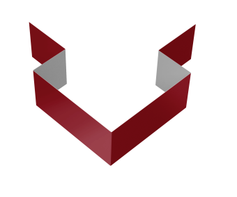 картинка Угол внешний симметричный фибросайдинга 0,45 PE с пленкой RAL 3003 рубиново-красный (3м) Центр Кровли