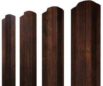 картинка Штакетник М-образный B фигурный 0,45 Print Premium Cherry Wood Dark FTC Центр Кровли