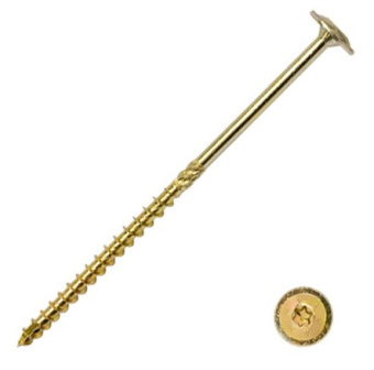 картинка Саморез конструкционный тарельчатый Daxmer 8,0х80 (50шт) Torx желтый цинк Центр Кровли