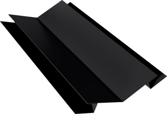 картинка Угол внутренний сложный 75х75 135 градусов Grand Line 0,45 ПЭ двухсторонний с пленкой RAL 9005 черный (3м) Центр Кровли
