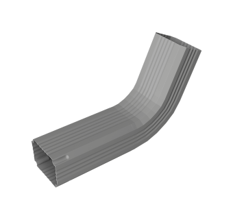 картинка Колено трубы гофрированное Vortex Lite 76х102мм PE RAL 9006 бело-алюминиевый Центр Кровли