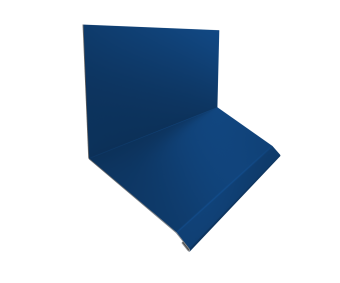 картинка Планка примыкание верхнее к стене фальц 150х130х20 0,5 Satin с пленкой RAL 5005 сигнальный синий (3м) Центр Кровли