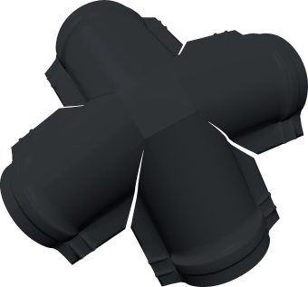 фото Четверник конька малого полукруглого Grand Line 0,5 Drap с пленкой RAL 7024 мокрый асфальт Центр Кровли картинка Четверник конька малого полукруглого Grand Line 0,5 Drap с пленкой RAL 7024 мокрый асфальт Центр Кровли