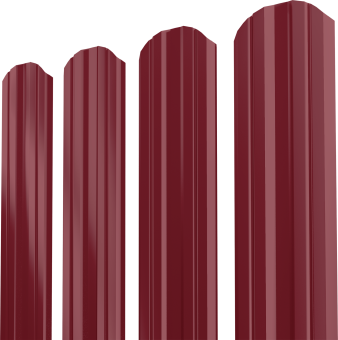 картинка Штакетник Twin XL фигурный Grand Line 0,5 Satin Matt TX RAL 3005 красное вино Центр Кровли