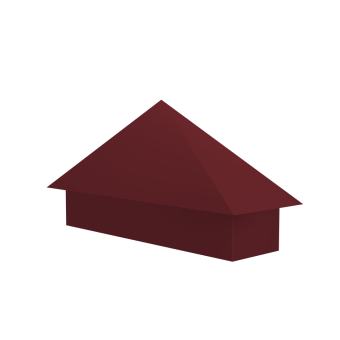 картинка Колпак на полустолб для С8,С10 0,5 Satin с пленкой RAL 3005 красное вино Центр Кровли
