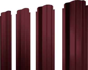 фото Штакетник П-образный B фигурный Grand Line 0,45 Drap TR RAL 3005 красное вино Центр Кровли картинка Штакетник П-образный B фигурный Grand Line 0,45 Drap TR RAL 3005 красное вино Центр Кровли