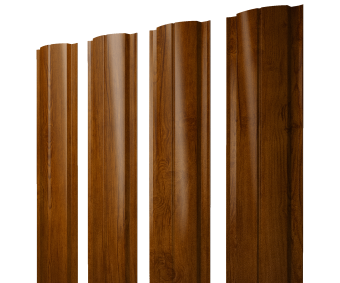 картинка Штакетник Полукруглый Slim с прямым резом 0,45 Print Premium Golden Wood Intense FTC Центр Кровли