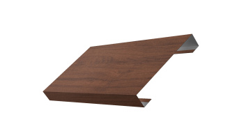 картинка Ламель лицевая 125 забора жалюзи Texas 0,45 Print Elite Choco Wood TwinColor Центр Кровли