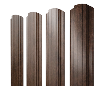 картинка Штакетник Прямоугольный фигурный 0,45 Print Premium Antique Wood TwinColor Центр Кровли