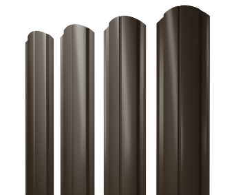 картинка Штакетник Полукруглый Slim фигурный 0,4 PE-Matt-Double RR 32 темно-коричневый Центр Кровли