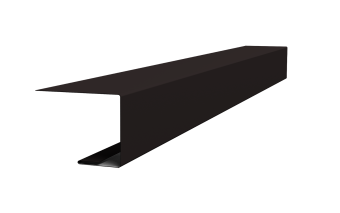картинка Планка завершающая фальц 0,5 PurLite Matt RAL 9005 черный (2м) Центр Кровли