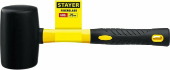 картинка Киянка резиновая Stayer черная, фиберглассовая рукоятка 450г (2054-65) Центр Кровли