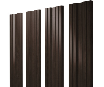 картинка Штакетник Twin с прямым резом 0,45 Print Elite Coffee Wood TwinColor Центр Кровли