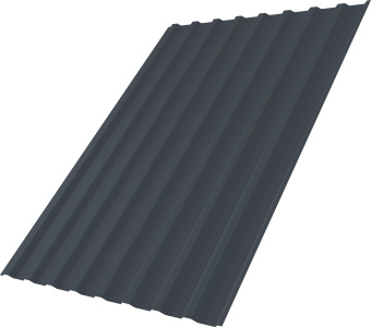 фото Профнастил С20B Grand Line 0,5 GreenCoat Pural БТ матовый RR 23 темно-серый (RAL 7024 мокрый асфальт) Центр Кровли картинка Профнастил С20B Grand Line 0,5 GreenCoat Pural БТ матовый RR 23 темно-серый (RAL 7024 мокрый асфальт) Центр Кровли