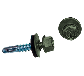 картинка Саморез по металлу Daxmer 5,5х25 (250шт) сверло №3 RAL 6021 Центр Кровли