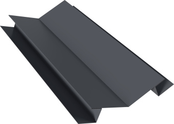 картинка Планка угла внутреннего сложного 135 градусов Блок-Хаус новый Grand Line 0,5 Velur RAL 7024 мокрый асфальт (2м) Центр Кровли