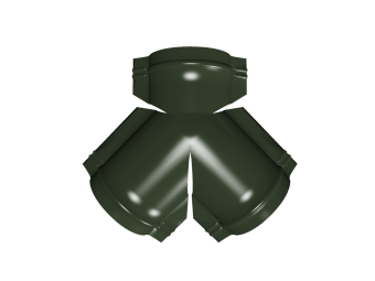 картинка Тройник Y конька полукруглого 0,5 Satin Matt TX с пленкой RAL 6020 хромовая зелень Центр Кровли
