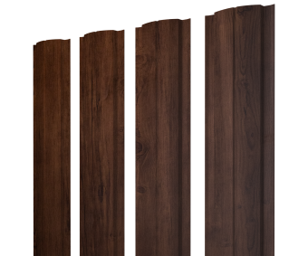 картинка Штакетник Полукруглый Slim с прямым резом 0,45 Print Premium Cherry Wood Fresh TwinColor Центр Кровли