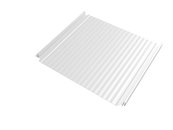 картинка Кликфальц Double Pro Gofr Grand Line 0,45 PE с пленкой на замках RAL 9003 сигнальный белый Центр Кровли