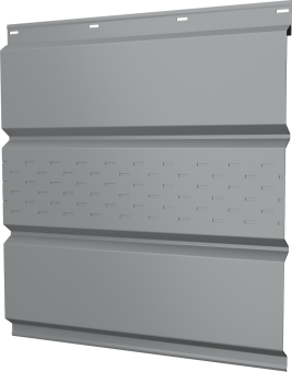 фото Софит металлический Классик Grand Line центральная перфорация 0,4 PE с пленкой RAL 7004 сигнальный серый Центр Кровли картинка Софит металлический Классик Grand Line центральная перфорация 0,4 PE с пленкой RAL 7004 сигнальный серый Центр Кровли