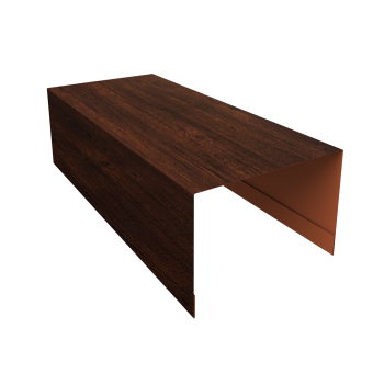 картинка Крышка для забора из сайдинга ЭкоБрус 0,45 Print Premium Cherry Wood Dark FTC (2,5м) Центр Кровли