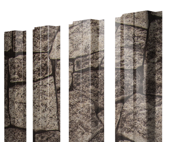 картинка Штакетник П-образный A с прямым резом 0,45 Print Elite King Stone TwinColor Центр Кровли