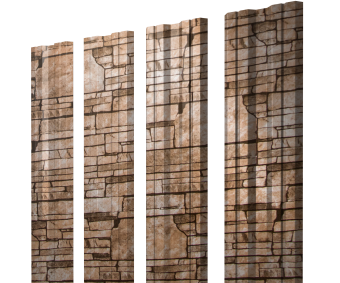 картинка Штакетник Twin с прямым резом 0,45 Print Elite Sand Stone Twin с прямым резомColor Центр Кровли
