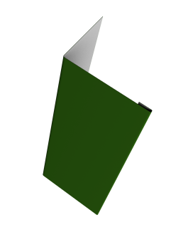 картинка Нащельник (для калиток и ворот) 25х35 жалюзи Milan, Tokyo, Palermo 0,45 PE RAL 6002 лиственно-зеленый (L1,68) Центр Кровли