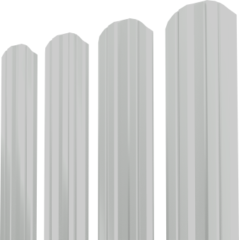 картинка Штакетник Twin XL фигурный Grand Line 0,45 PE RAL 9003 сигнальный белый Центр Кровли