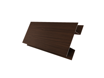 картинка Планка H-образная стыковочная сложная 0,45 Print Elite Choco Wood TwinColor (3м) Центр Кровли