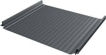 картинка Кликфальц Про Гофр Grand Line 0,45 Drap двухсторонний с пленкой на замках RAL 7024 мокрый асфальт Центр Кровли