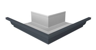 картинка Угол желоба со сварным швом наружный Vortex Project 210мм RAL 7024 мокрый асфальт Центр Кровли