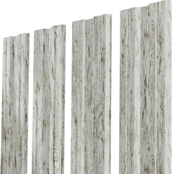 картинка Штакетник Twin XL с прямым резом Grand Line 0,45 Print Elite Snow Wood TwinColor Центр Кровли