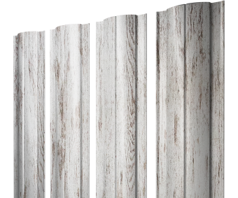 картинка Штакетник Круглый с прямым резом 0,45 Print Elite Snow Wood TwinColor Центр Кровли
