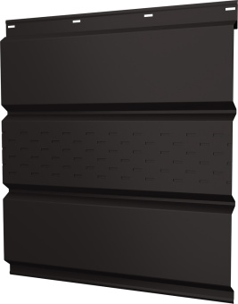 картинка Софит металлический Классик v02 Grand Line центральная перфорация 0,5 Velur X RR 32 темно-коричневый Центр Кровли