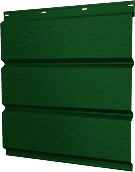 картинка Софит металлический Классик v02 Grand Line полная перфорация 0,45 PE с пленкой RAL 6002 лиственно-зеленый Центр Кровли