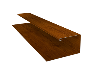 картинка Планка П-образная Экобрус Grand Line 0,45 Print-Double Premium Golden Wood Intense F (2м) Центр Кровли