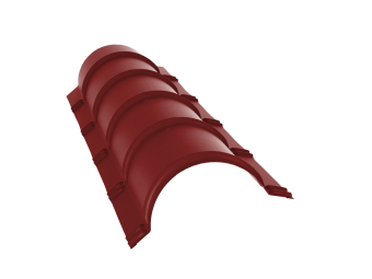 картинка Планка малого конька полукруглого 0,45 PE с пленкой RAL 3011 коричнево-красный (1,97м) Центр Кровли